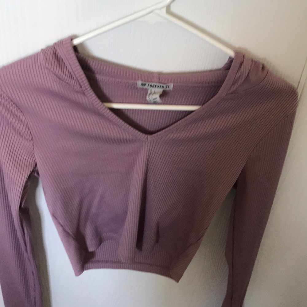 Lt purple active material small cropped sweatshirt